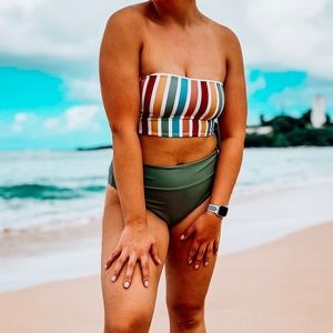 LA Hearts Striped Bikini